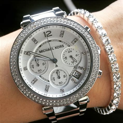 silver michael kors watch groupon|Michael Kors Women's Watches .